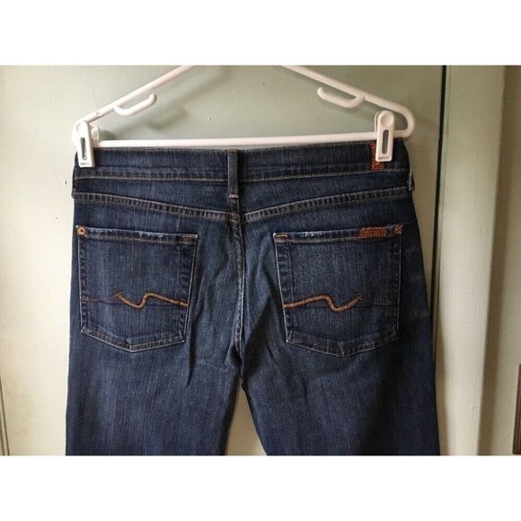7 For all Mankind Bootcut in Nakita Blue Jeans Womens Size 31 distressed - Picture 5 of 11
